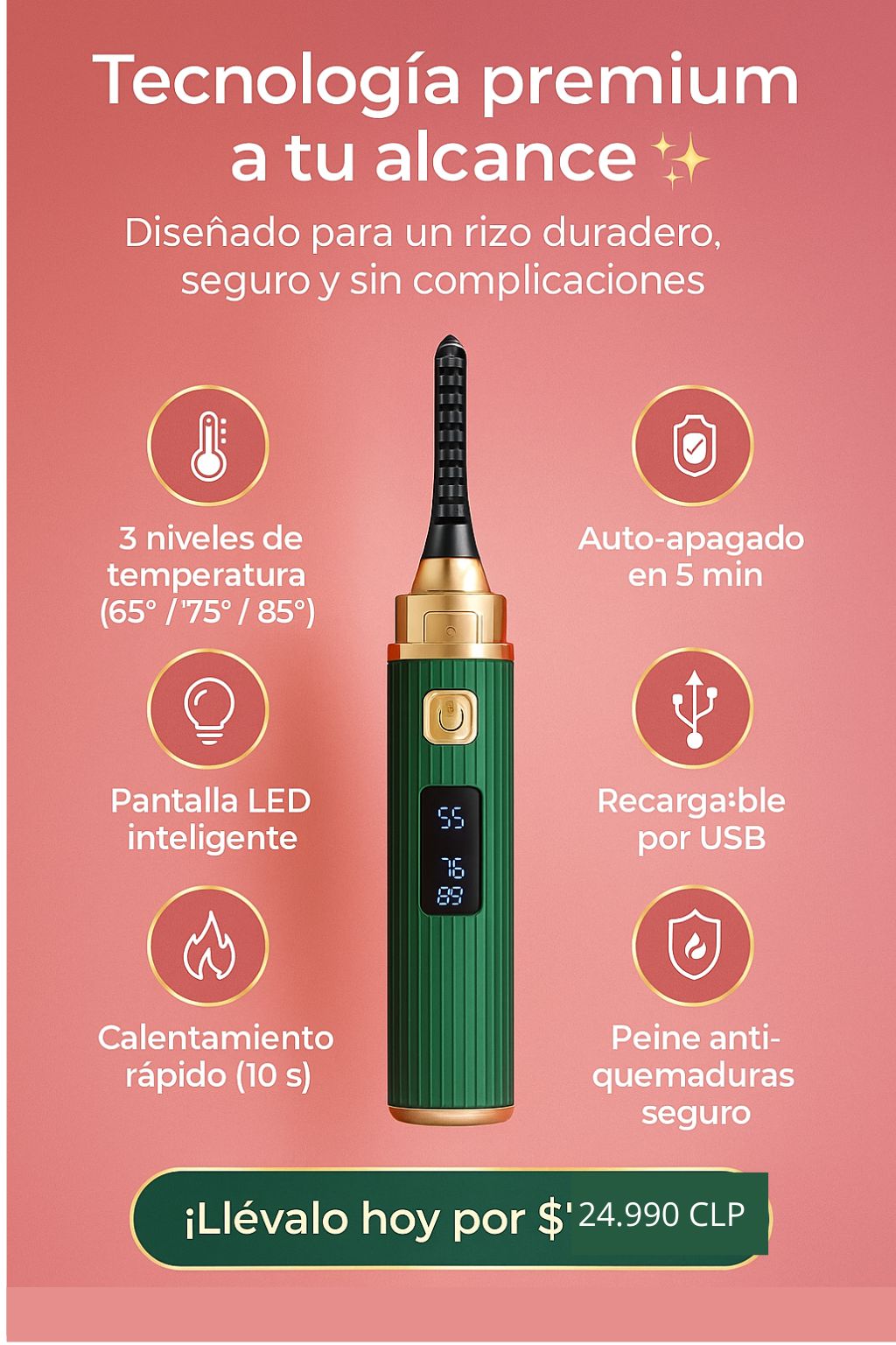 Encrespador Pestañas Electrico
